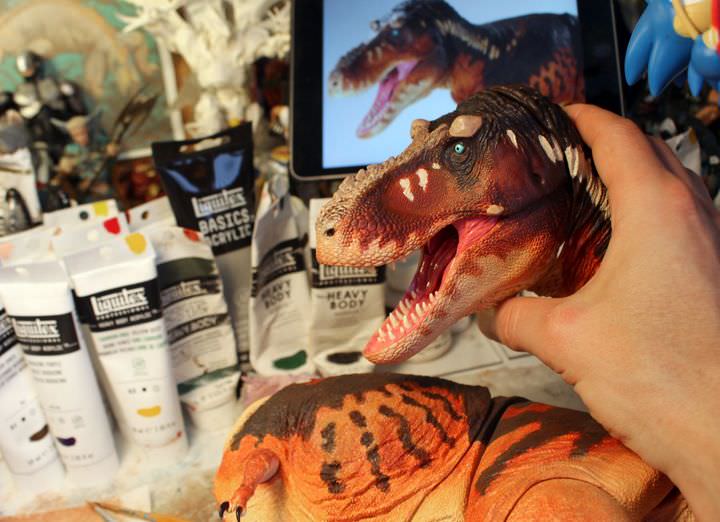 Finishing up the new paint masters for the Trex Figures to