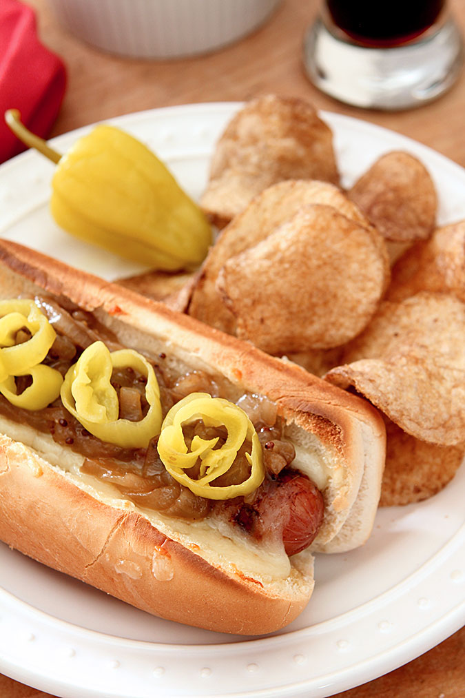 Apple and Honey Chicken Sausages with Guinness Grilled Onions Creative Culinary