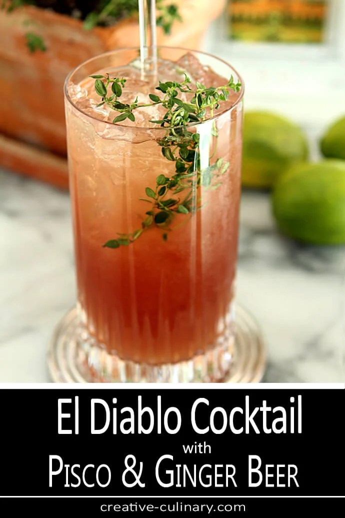 El Diablo Cocktail with Pisco & Ginger Beer Creative Culinary