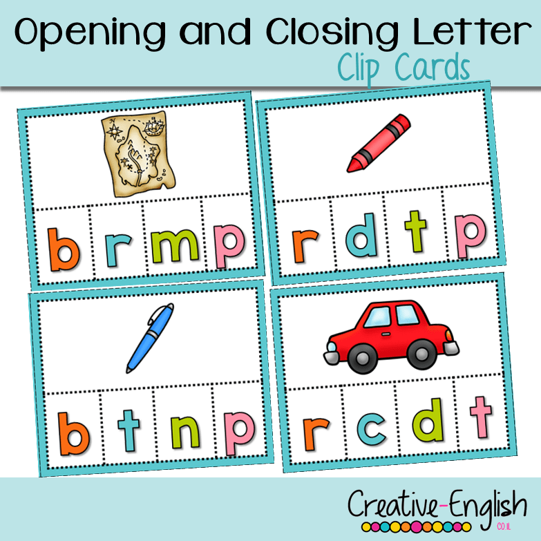 Opening and Closing Letter Clip Cards Creative English