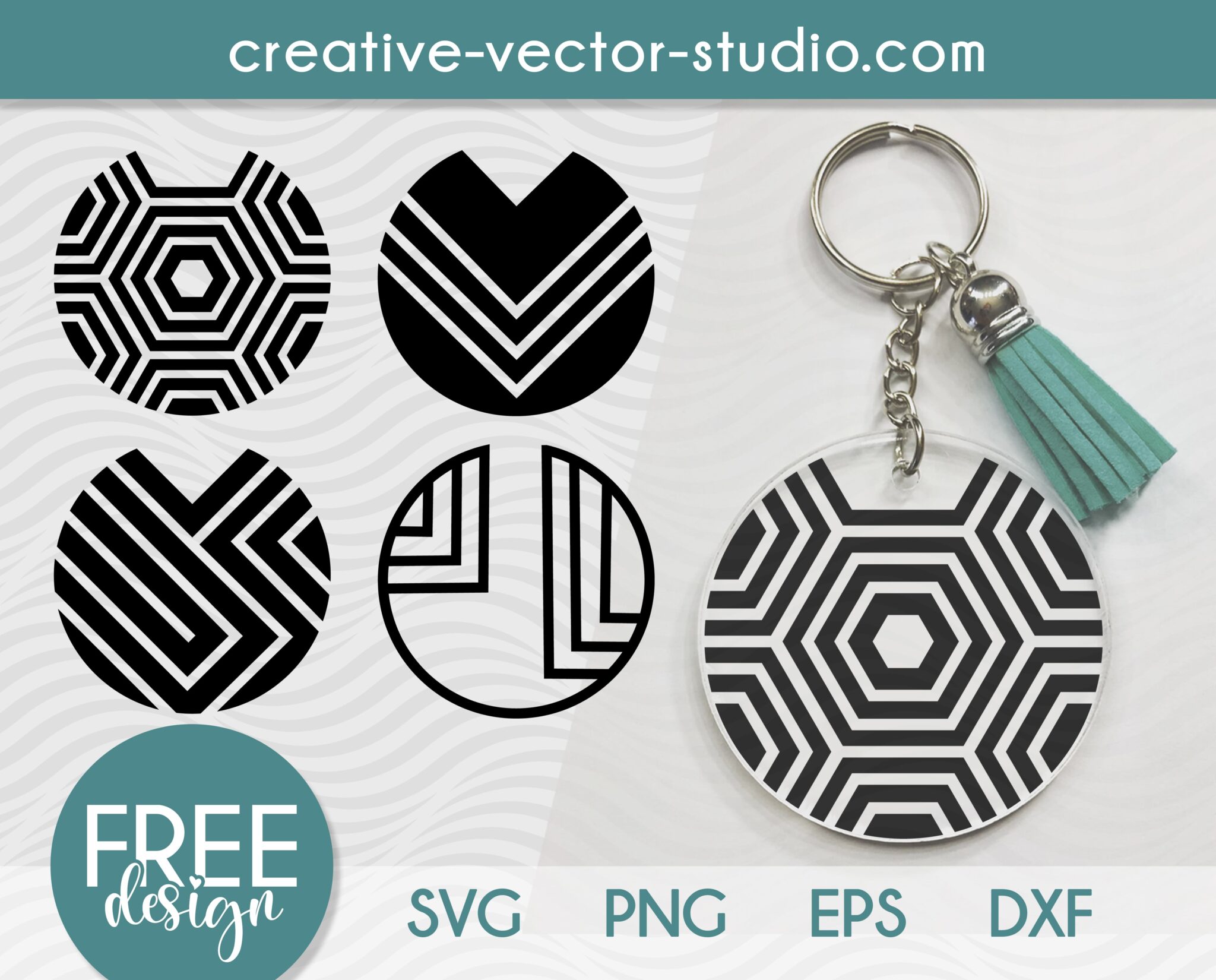 Free Geometric Keychain SVG Creative Vector Studio