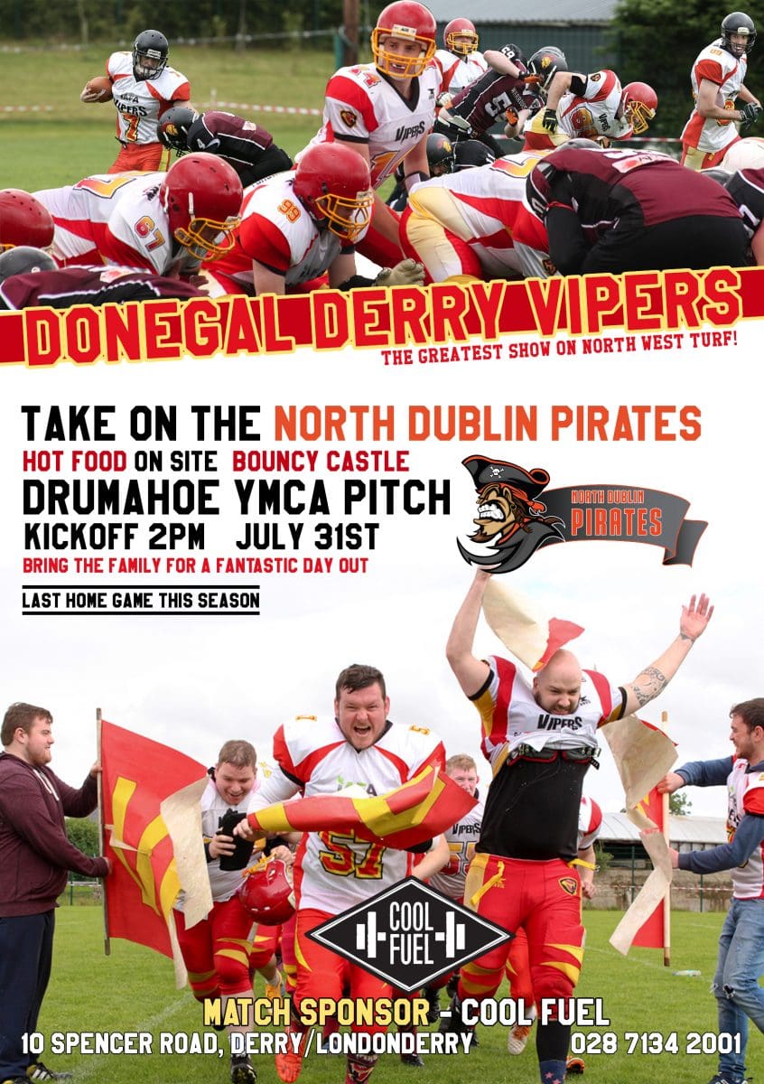 Donegal Derry Vipers Graphic design by Creative Wavelength sponsor
