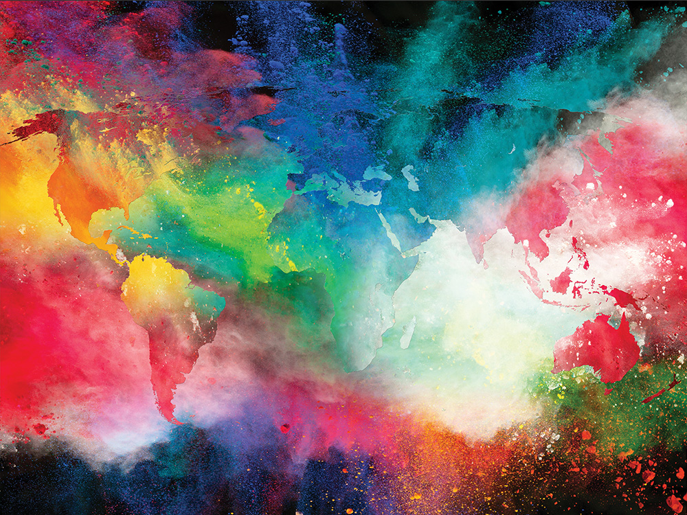 Colorful World (Sale) Creative Miami Canvas Art Wall Art