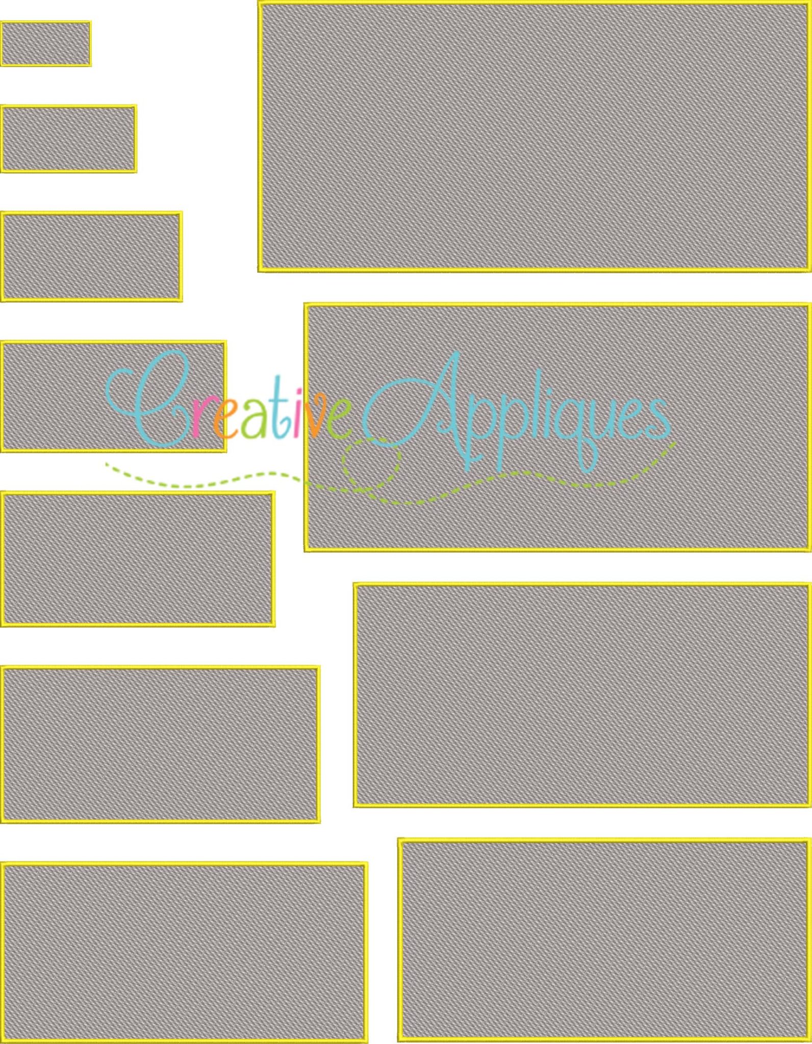 Embossed Rectangle Knock Down Frame Embroidery Creative Appliques