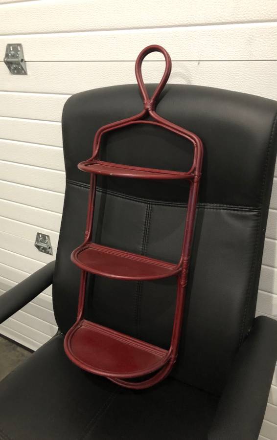 Curved 3Level Antique Rattan Burgundy Wall Shelf Creative Bargains