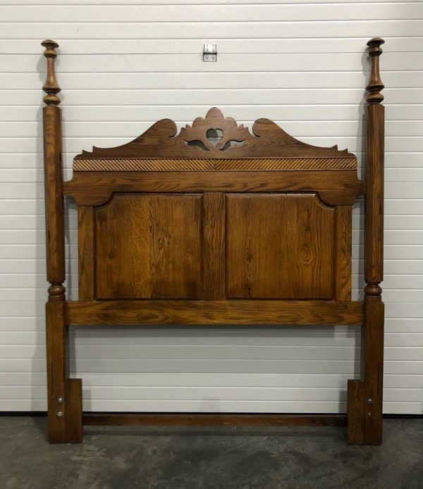 REDUCED!! High End Solid Oak Queen or Full Size Headboards with Carved