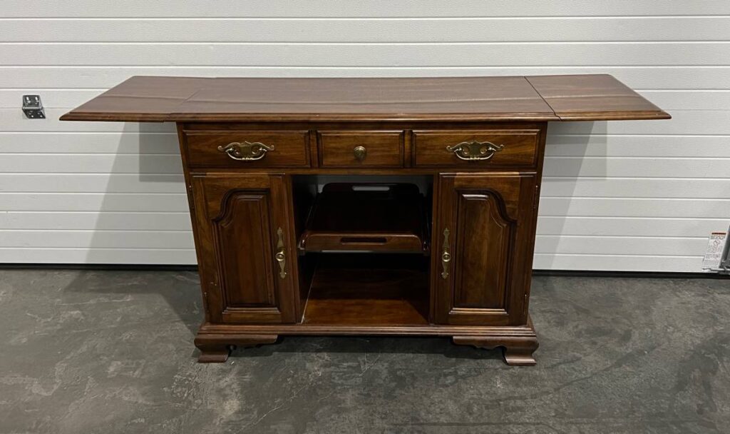 Vintage Kling Colonial Solid Wood Drop Leaf Buffet Creative Bargains