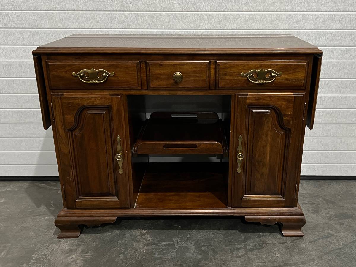 Vintage Kling Colonial Solid Wood Drop Leaf Buffet Creative Bargains