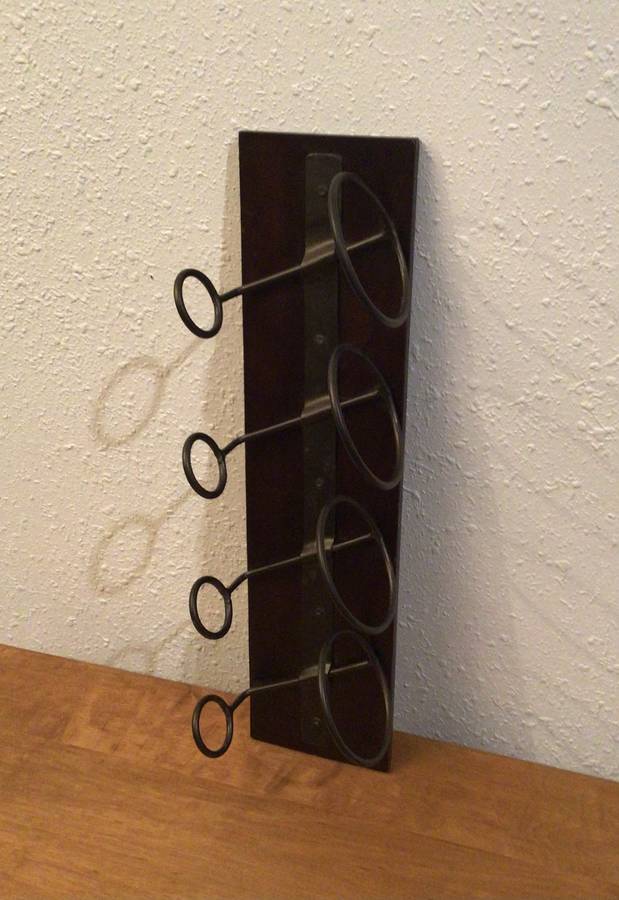 Dark Brown Rustic Wall Mounted Wood and Steel Wine Rack Creative Bargains