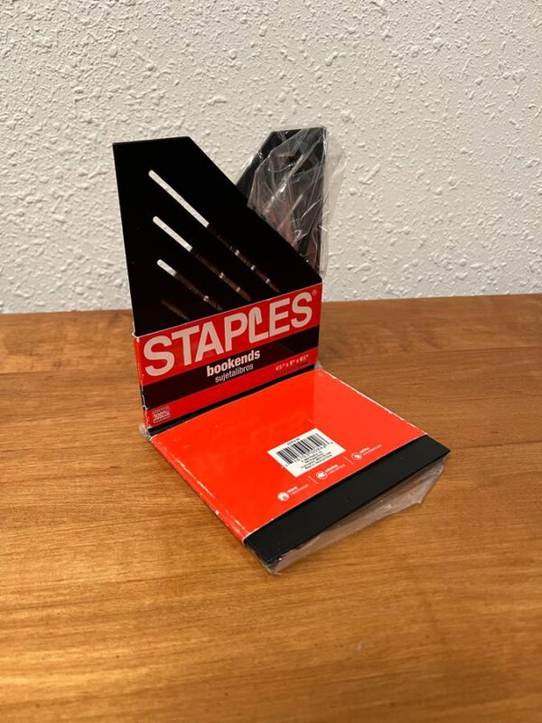 Brand New Staples Black Steel Bookends Creative Bargains