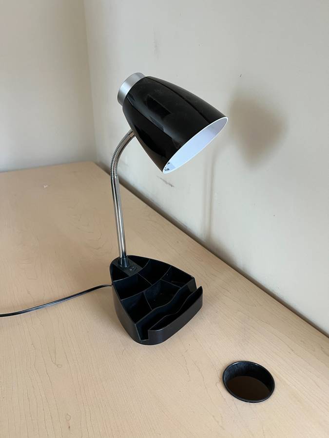 Black Gooseneck Lamp w/ Desk Caddy Creative Bargains