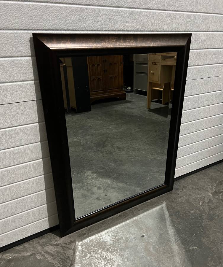 Matching Bronze Laminate Framed Wall Mirrors with Beveled Glass (see