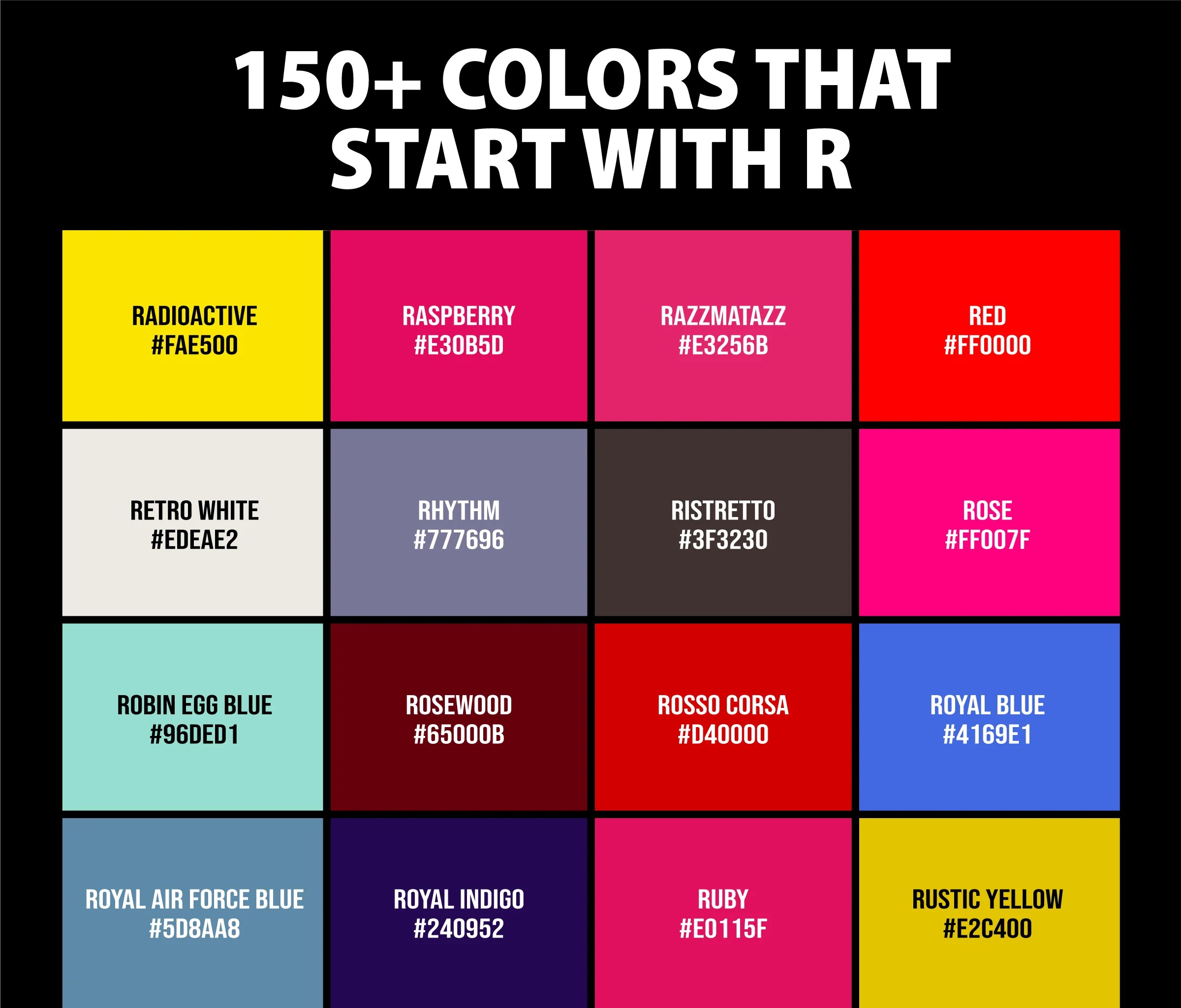 150+ Colors that Start with R (Names and Color Codes) CreativeBooster