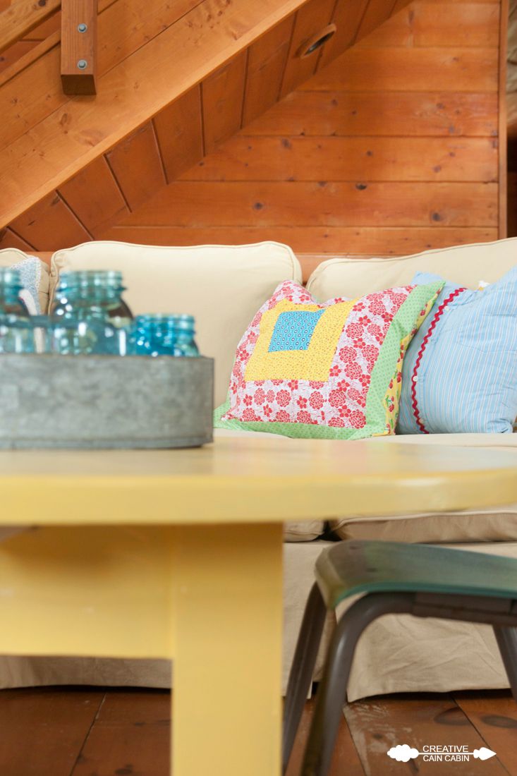 Yellow Painted Coffee Table in Soft Duckling CREATIVE CAIN CABIN