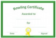 Free Bowling Certificate Template