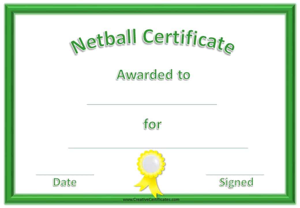 Free Netball Certificates