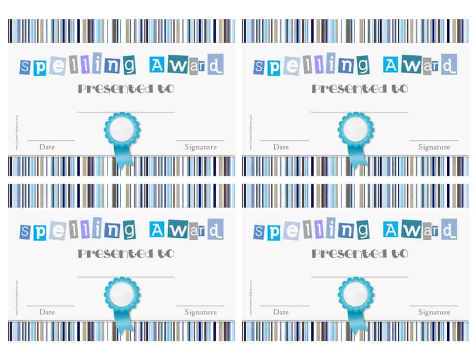 FREE Spelling Bee Certificate Templates - Customize Online