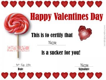 Valentine's Day Certificates
