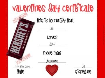 Valentine's Day Certificates