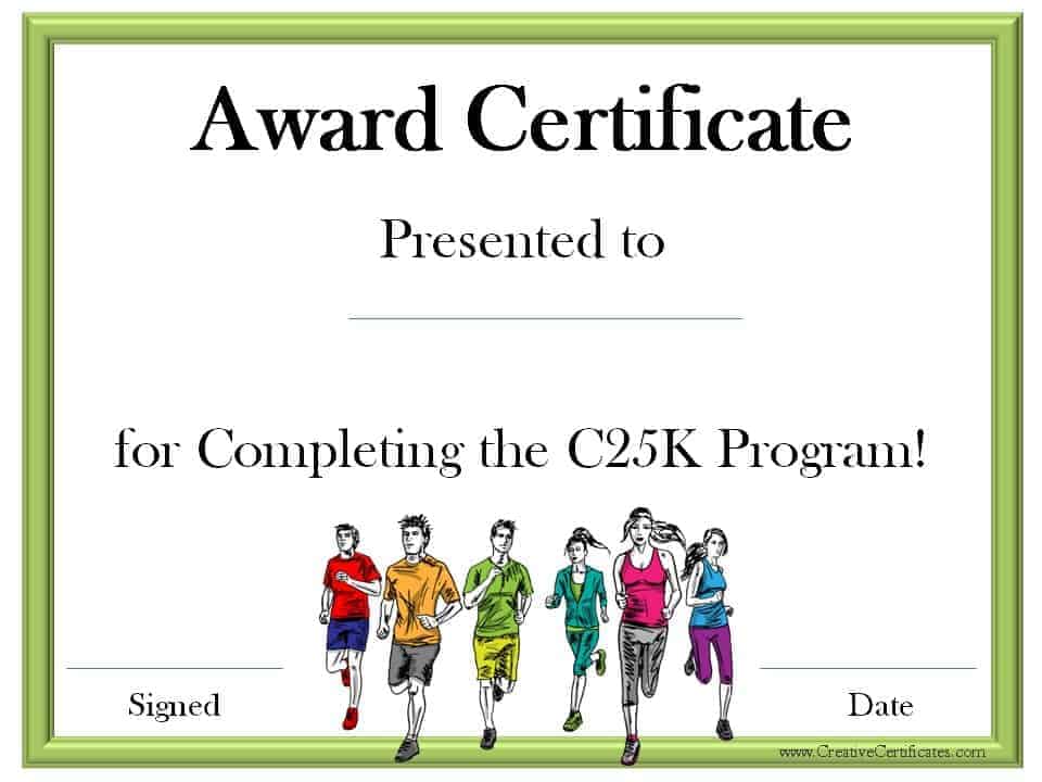Running Certificate Templates Free & Customizable