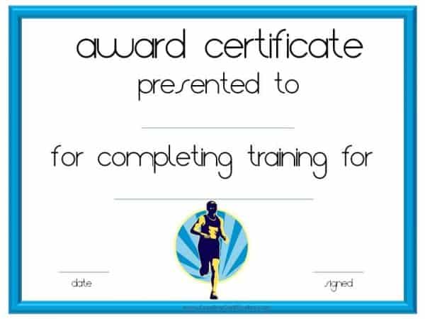 Running Certificate Templates Free &amp; Customizable