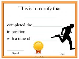 Running Certificate Templates Free &amp; Customizable
