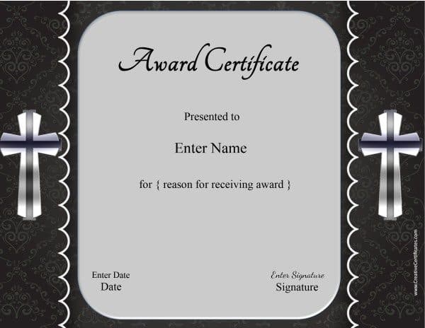 Christian Certificate Template - Customizable