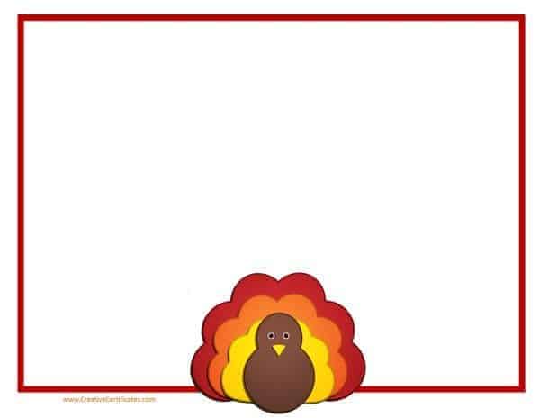 Free Thanksgiving Border Templates - Customizable &amp; Printable
