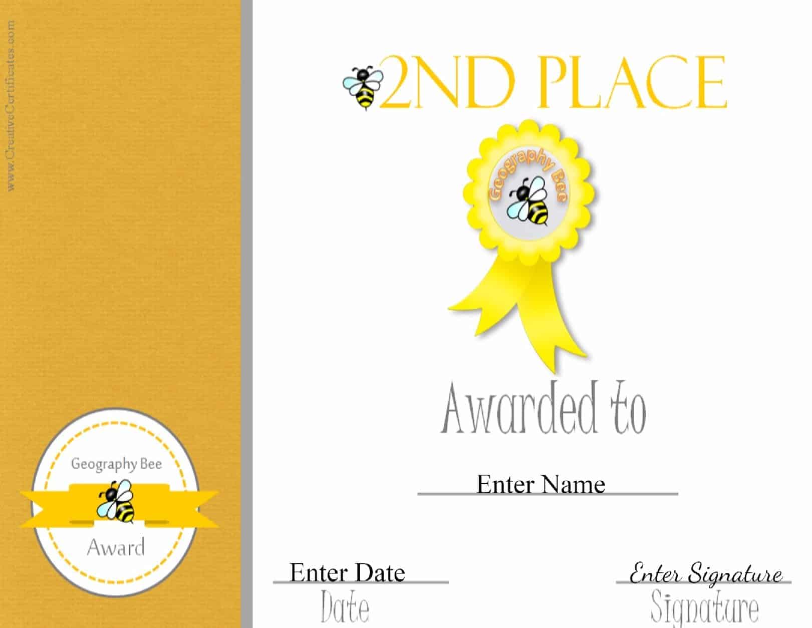 Free Printable Geography Bee Awards