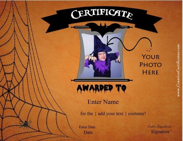 Free Halloween Costume Awards | Customize online | Instant Download