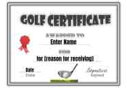 Printable Golf Gift Certificates Printable Golf Gift Certificates
