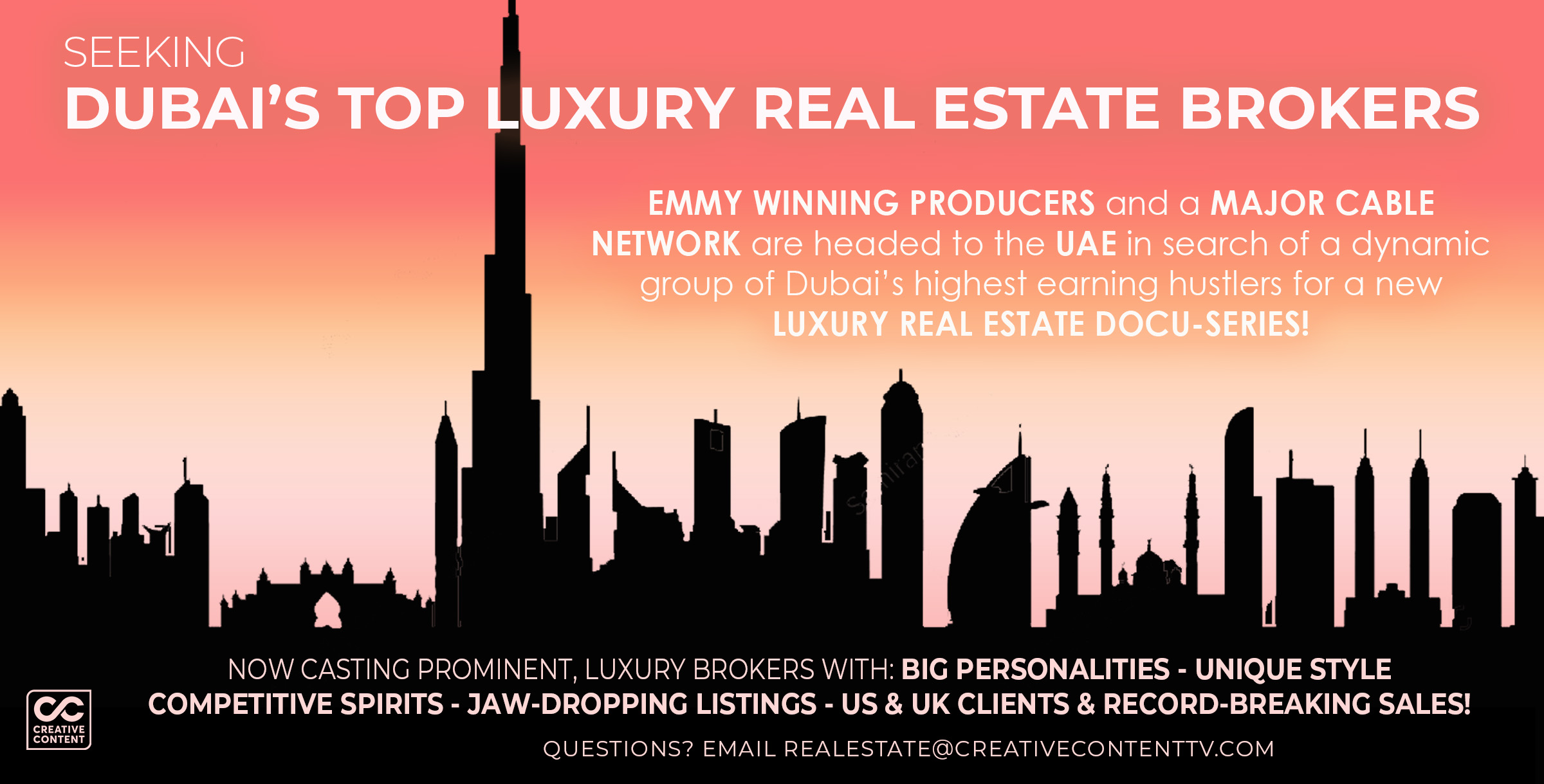 CASTING DUBAI REAL ESTATE AGENTS! Creative Content Group