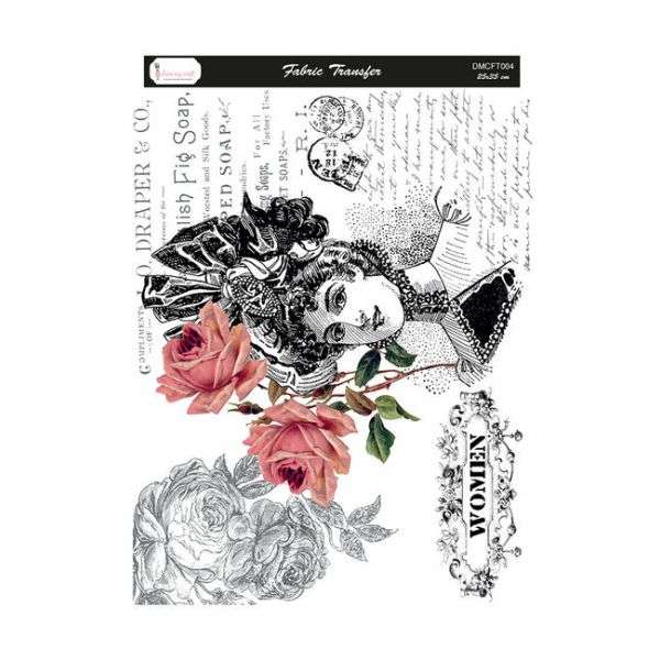Queen with Roses Fabric Transfer Sheet Dubai's Arts And Crafts
