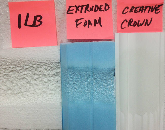 Styrofoam aerosol spray paint test Crown Moldings