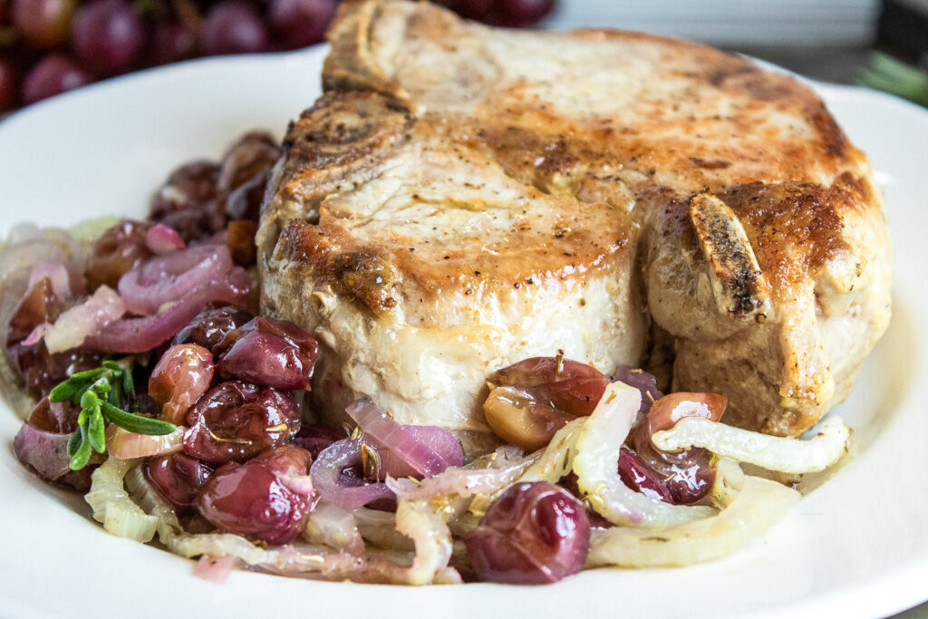 Pork Chops with Roasted Grapes and Fennel Creative Cynchronicity