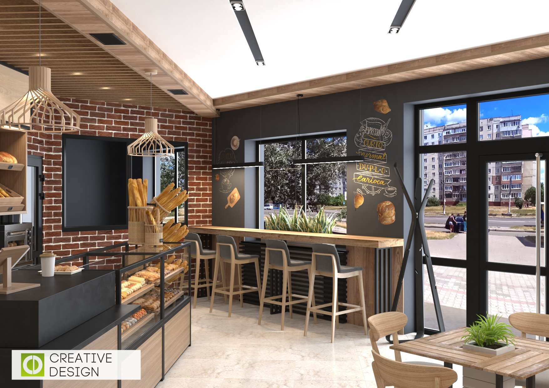 Дизайн інтер'єру пекарні Chef's BAKERY (Пекарня від Шефа) м. Суми