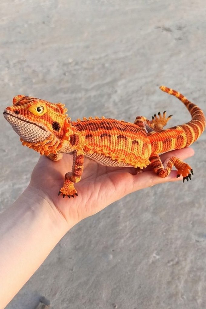 Very Realistic Bearded Dragon DIY Crochet Pattern Creative Design