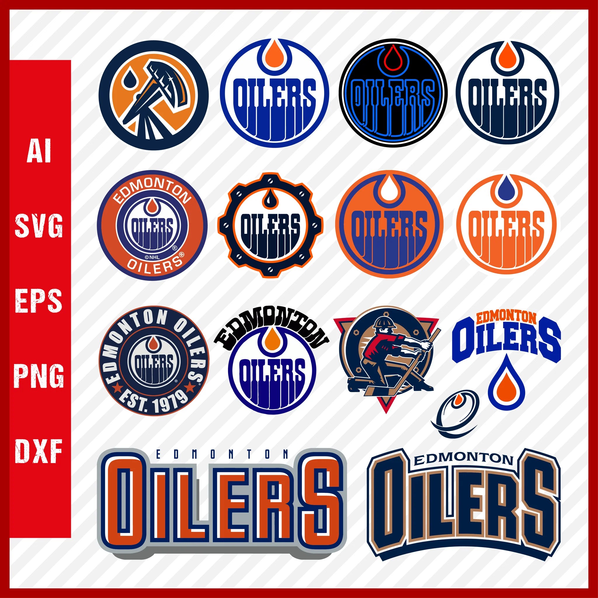 Edmonton Oilers Svg, NHL National Hockey League Team Svg Logo Clipart Creativedesignmaker