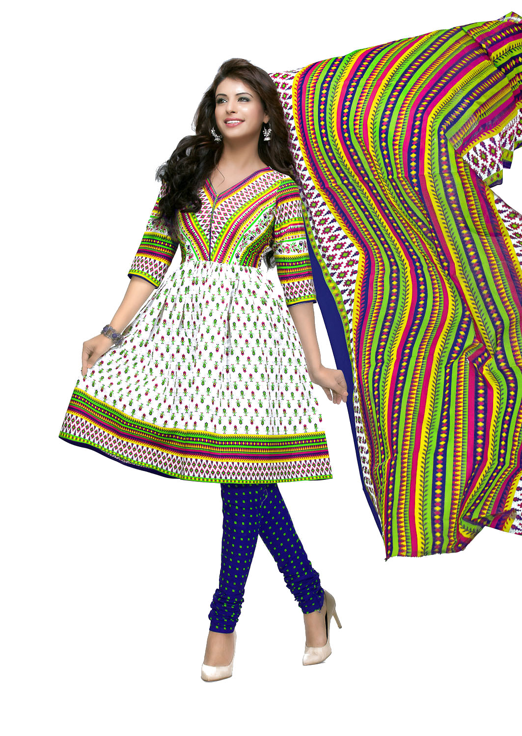 Multi color Cotton Dress Material