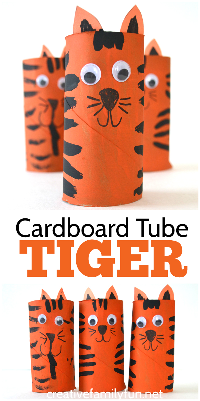 Cardboard Tube Tiger Craft for Kids Creative Family Fun