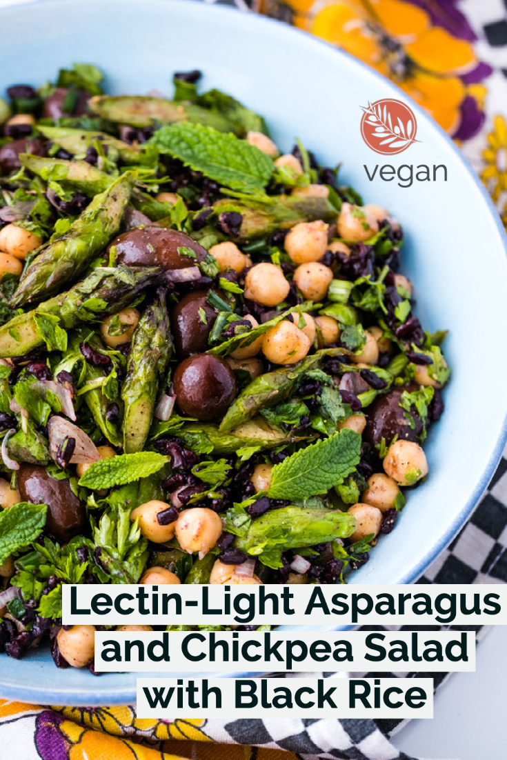 Asparagus and Chickpea Salad with Black Rice (Low Lectin) Creative in