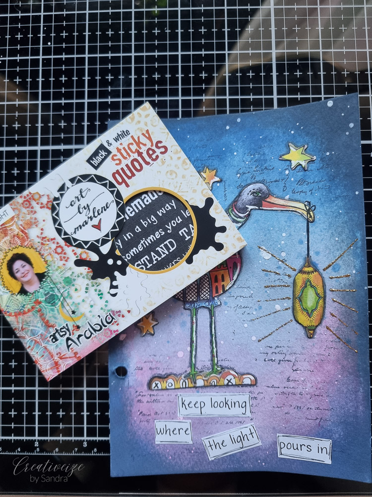 Keep looking where the light pours in Artjournal page Creativeize