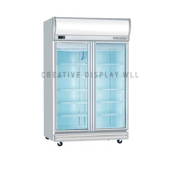 Double Door Upright Display Freezer 980L For Sale In Qatar