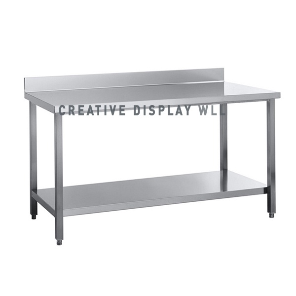 Stainless Steel SS Work Table with Under Shelf For Sale In Qatar