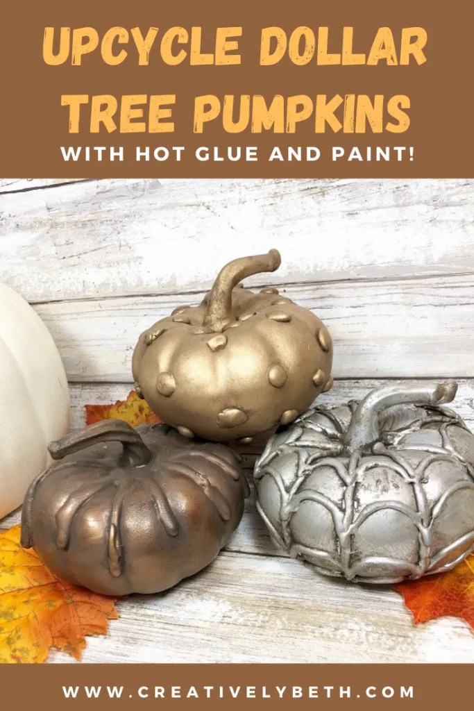 Decorative Pumpkins made with Hot Glue