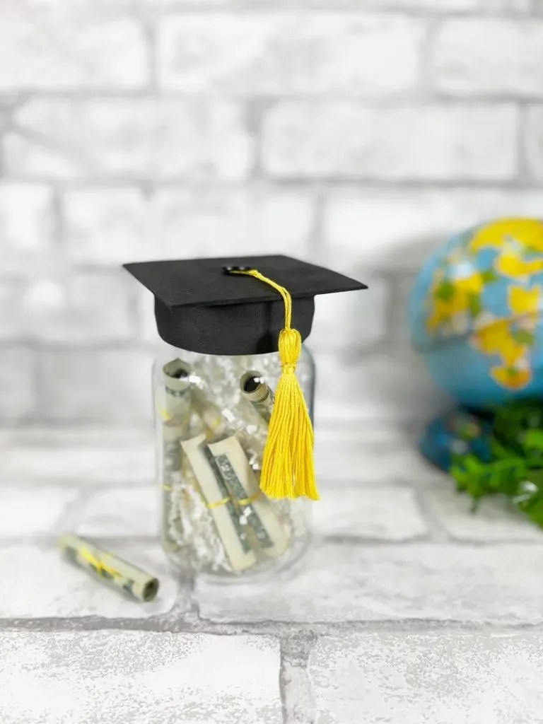 Dollar Tree DIY Mason Jar Graduation Cap