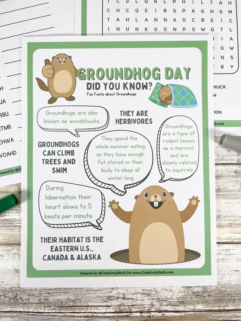 Free Groundhog Day Printables