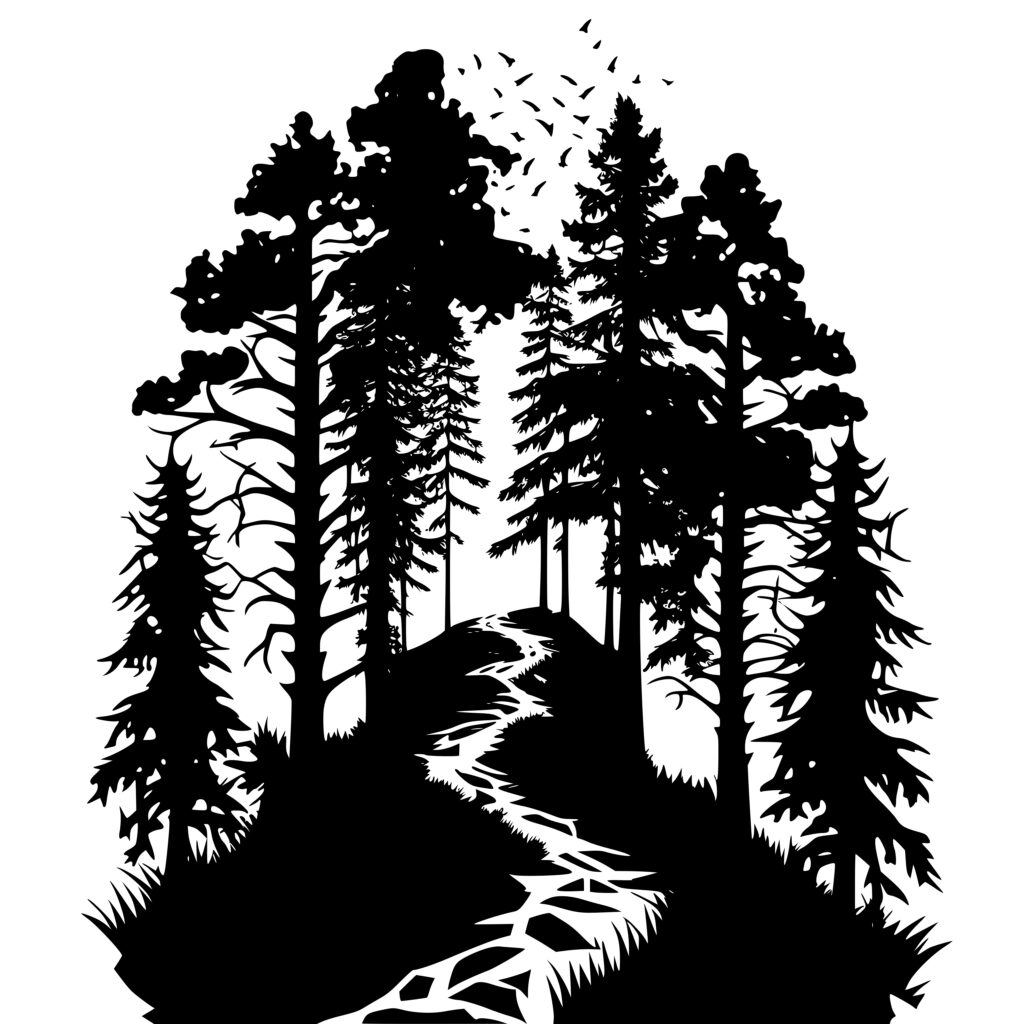 Forest Trail SVG File for Cricut, Silhouette Camping, Hiking, Nature