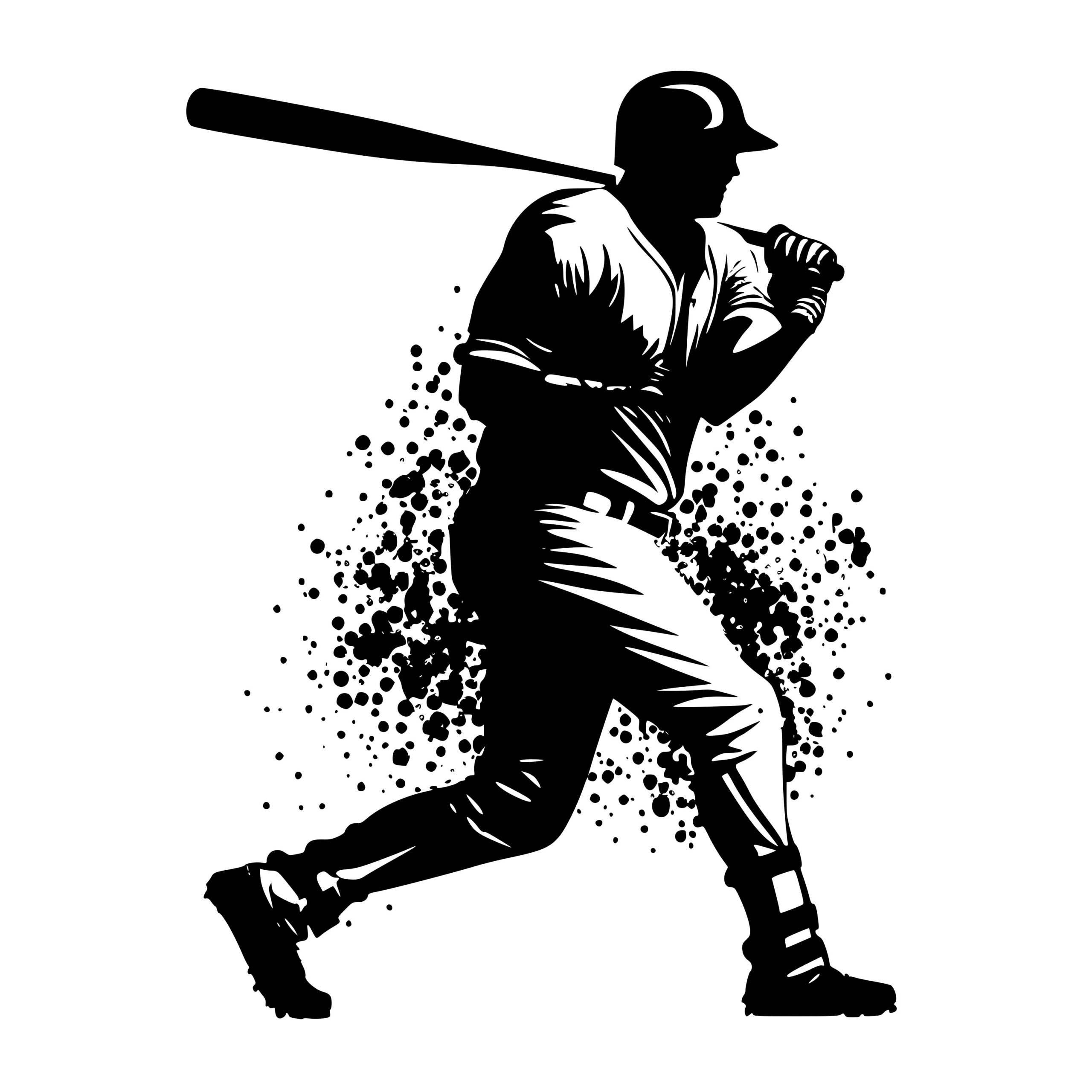 Baseball Player SVG File Instant Download for Cricut, Silhouette, Laser