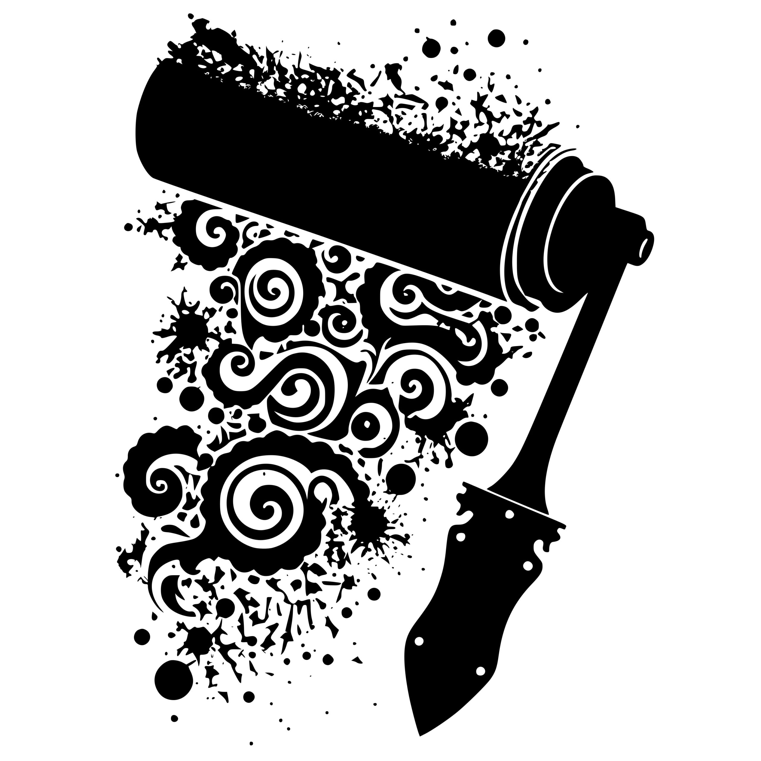 Patterned Paint Roller SVG File for Cricut, Silhouette, Laser Machines